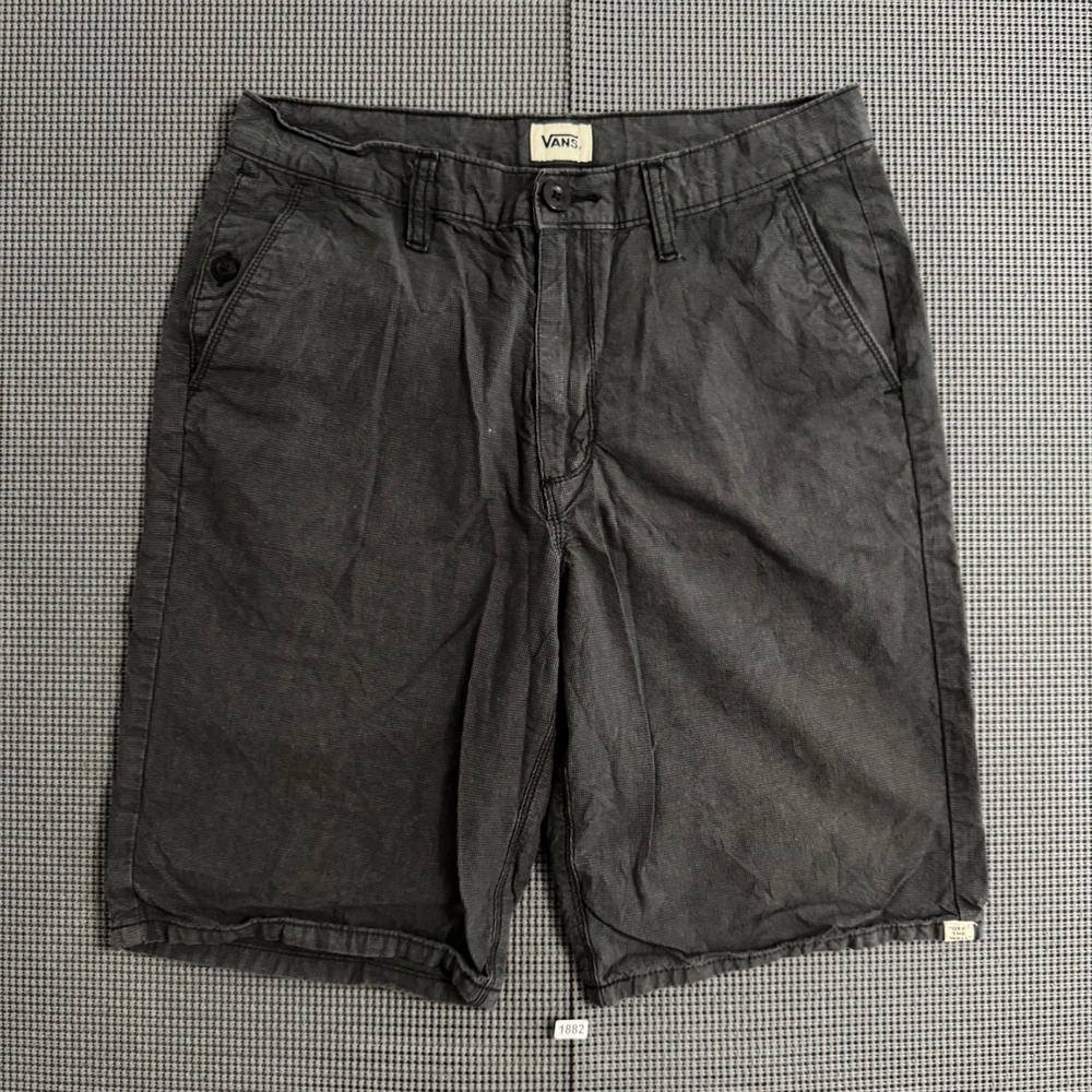 Vans Off The Wall Mens Chino Shorts Charcoal Gray Micro Check Size 30